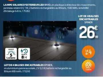 lot de 4 balises encastrables spiner