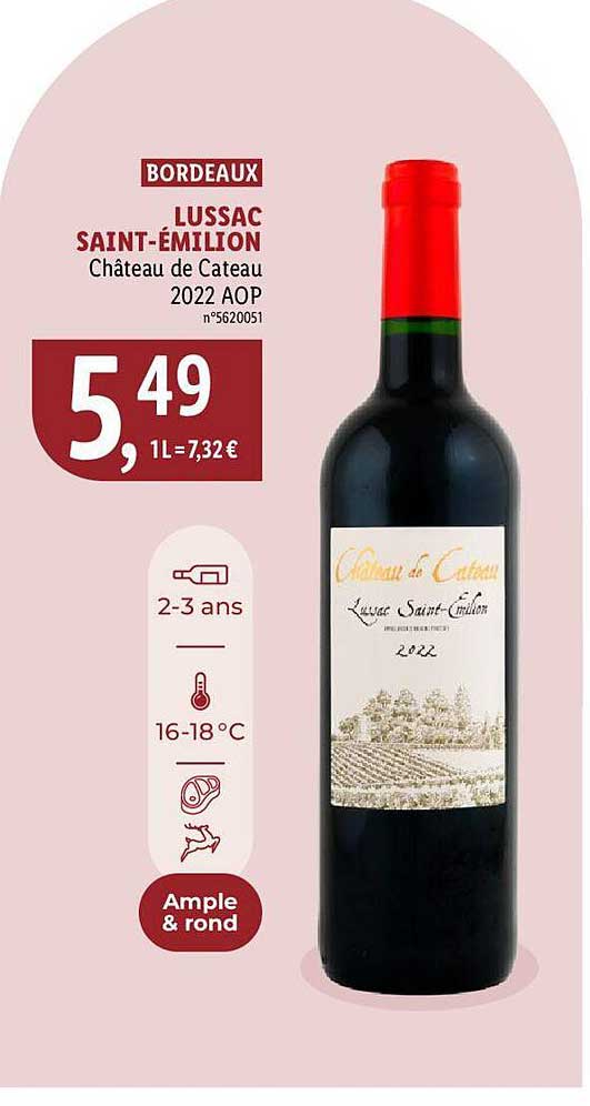 lussac saint-émilion château de cateau 2022 aop