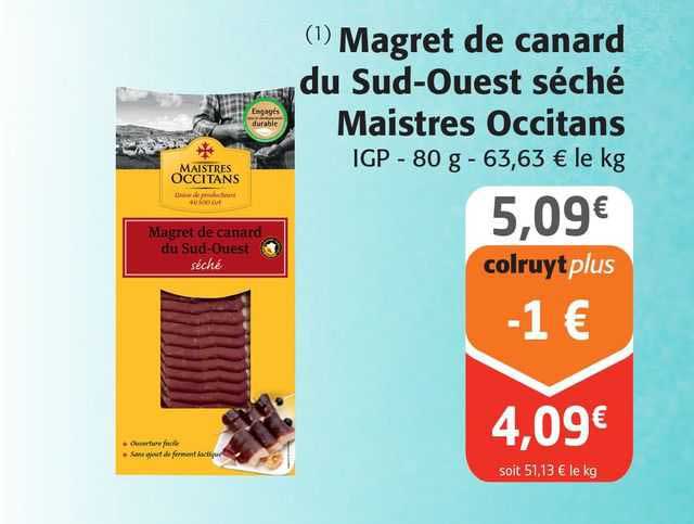 magret de canard du sud-ouest séché maistres occitans