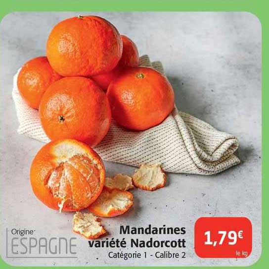 mandarines variété nadorcott