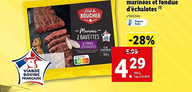 marinées et fondue d'échalotes