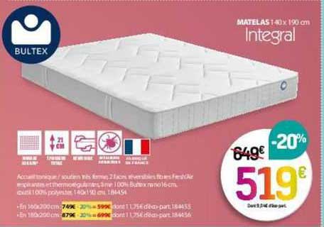 Matelas 140 X 190 Cm Bultex