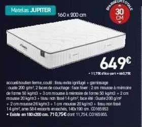 matelas jupiter 160 x 200 cm