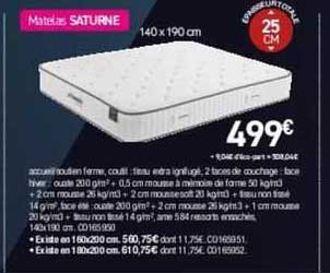 matelas saturne 140 x 190 cm