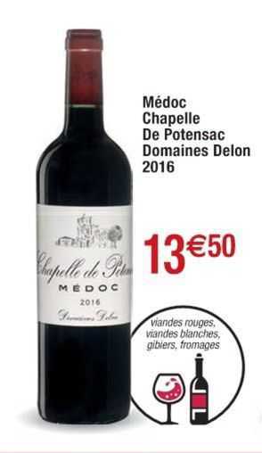 médoc chapelle de potesac domaines delon 2016