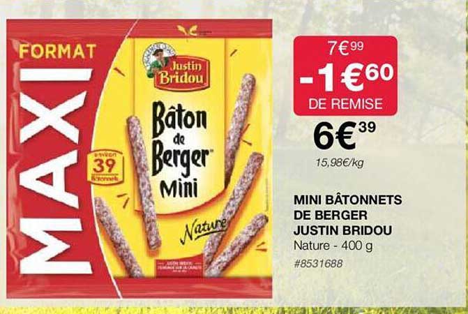 mini bâtonnets de berger justin bridou