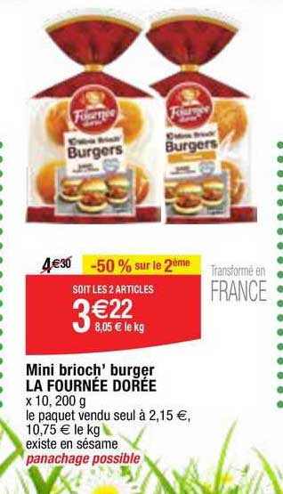mini brioch' burger la fournée dorée