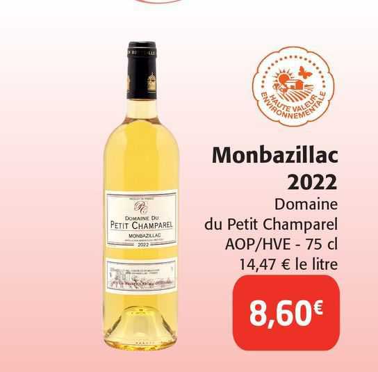 monbazillac 2022 domaine du petit champarel aop/hve