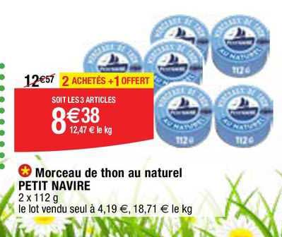 morceau de thon au naturel petit navire