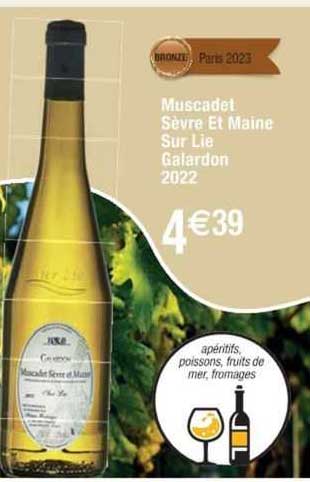 muscadet sèvre et maine sur lie galardon 2022