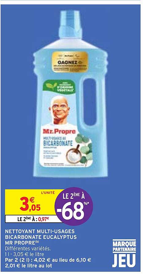 nettoyant multi-usages bicarbonate eucalyptus mr propre