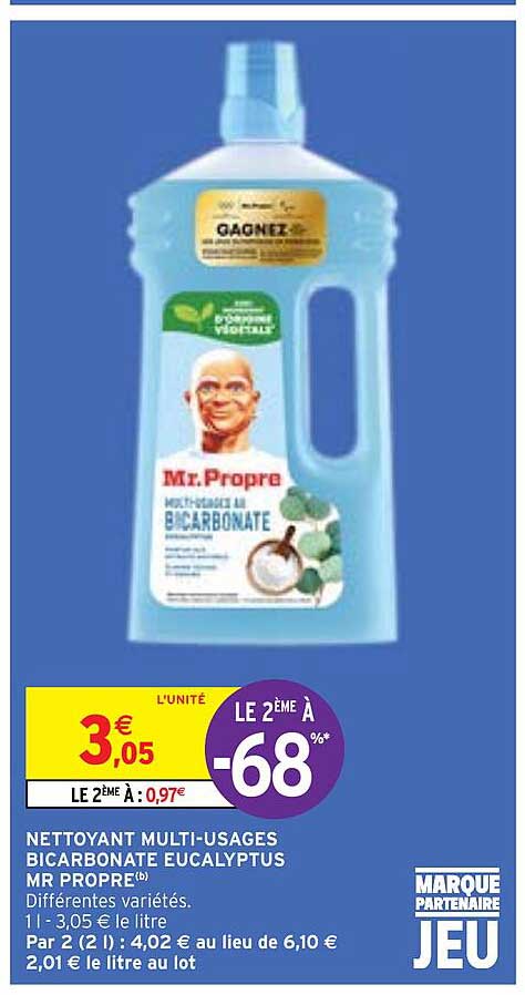 nettoyant multi-usages bicarbonate eucalyptus mr propre