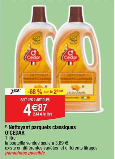 nettoyant parquets classiques o'cédar