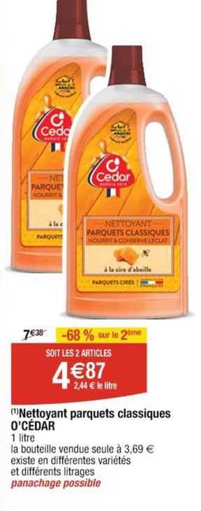 nettoyant parquets classiques o'cédar