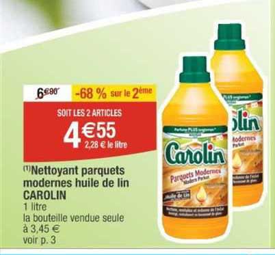 Nettoyant Parquets Modernes Huile De Lin Carolin