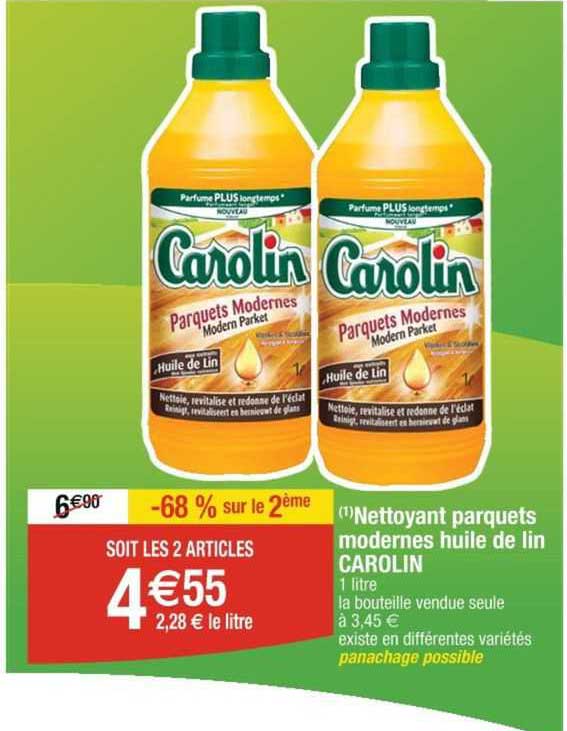nettoyant parquets modernes huile de lin carolin