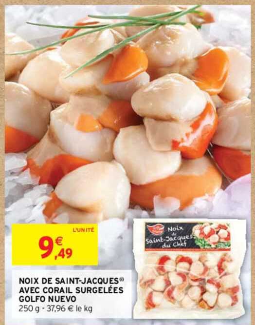 noix de saint-jacques avec corail surgelées golfo nuevo