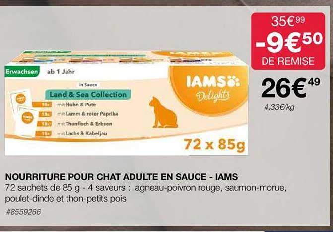 nourriture pour chat adulte en sauce -iams