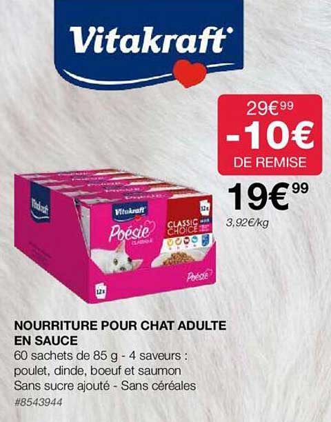 nourriture pour chat adulte en sauce