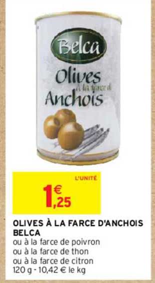 olives à la farce d'anchois belca