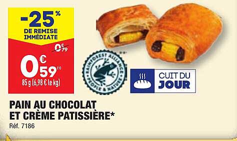 pain au chocolat et crème pâtissière