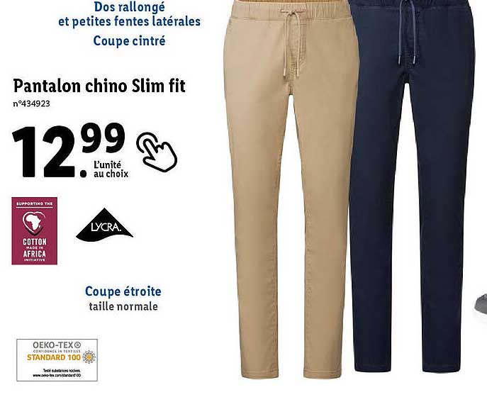 pantalon chino slim fit