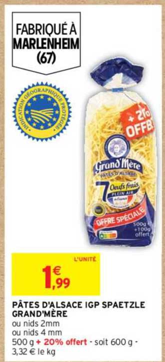 pâtes d'alsace igp spaetzle grand'mère