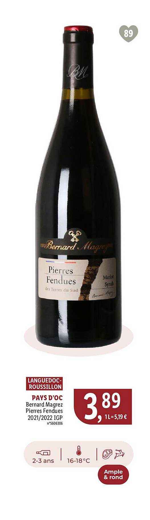 pays doc bernard magrez pierres fendues 2021/2022 igp