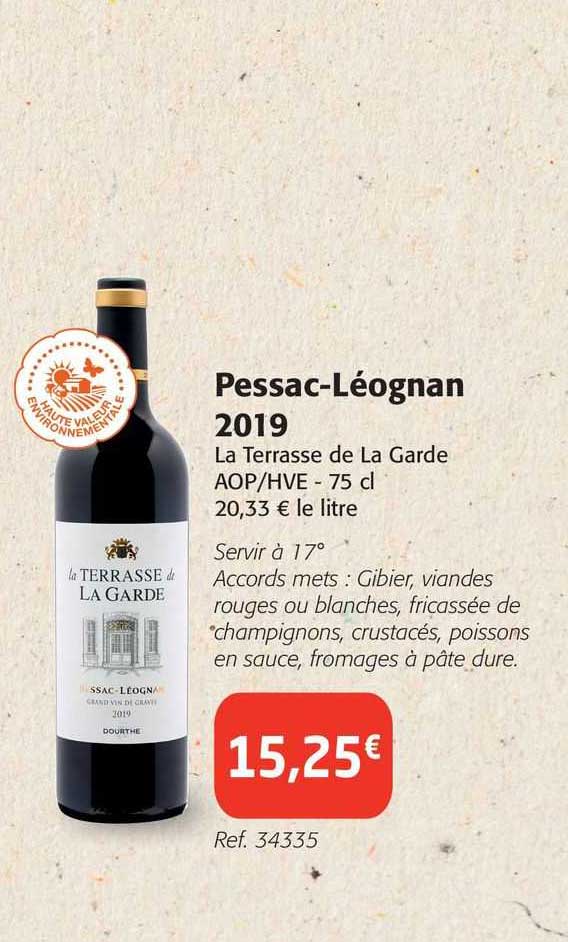 pessac-léogan 2019 la terrasse de la garde aop/hve
