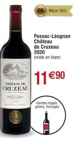 pessac-léognan château de cruzeau 2020
