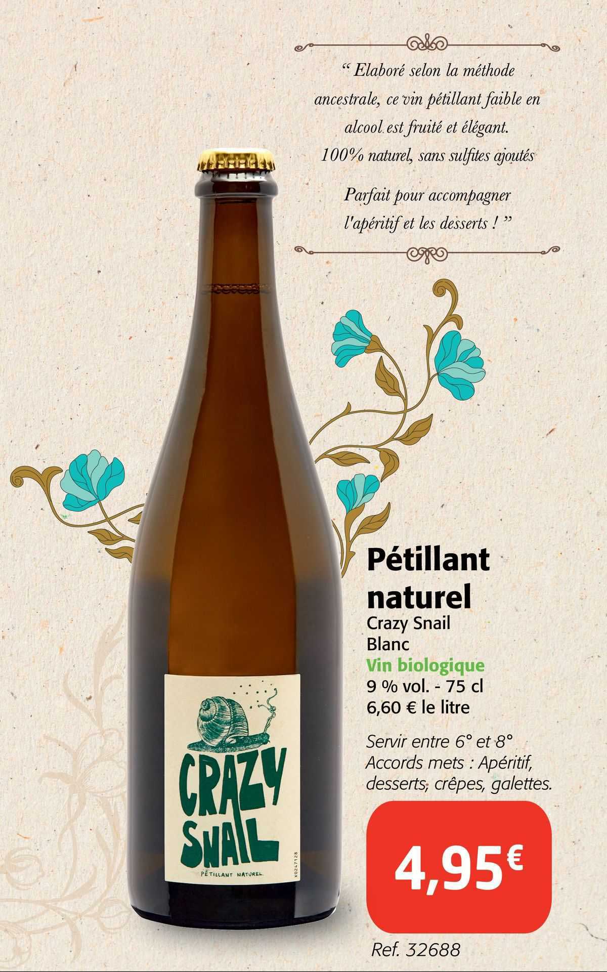 Pétillant Naturel Crazy Snail Blanc