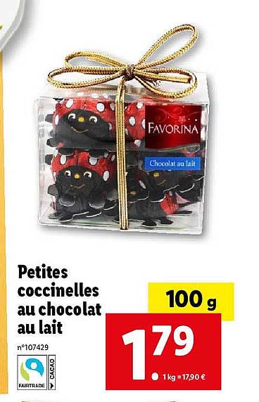 petites coccinelles au chocolat au lait favorina