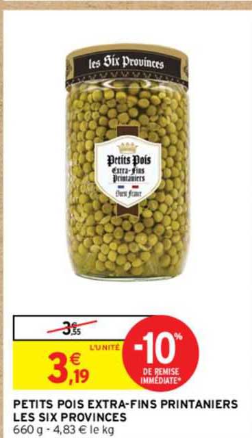 petits pois extra-fins printaniers les six provinces