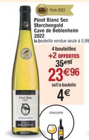 pinot blanc sec storchengold cave de beblenheim 2022