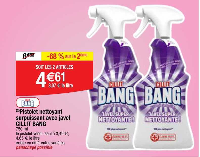 pistolet nettoyant surpuissant avec javel cillit bang