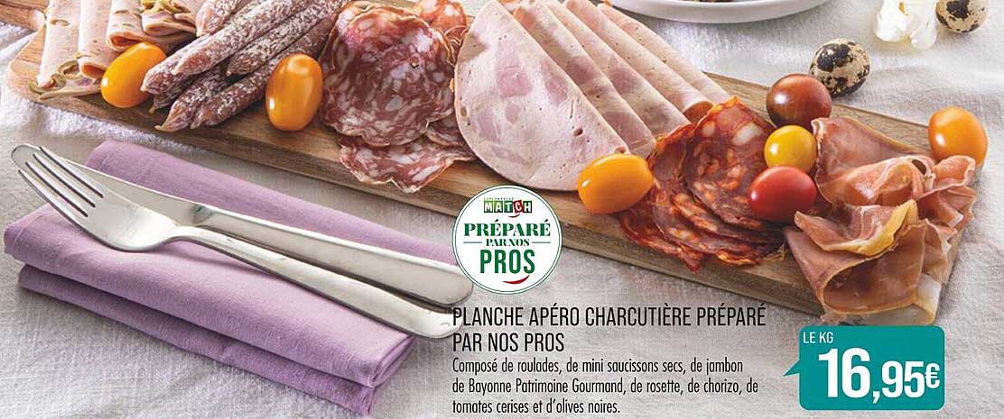 planche apéro charcutière préparé par nos pros