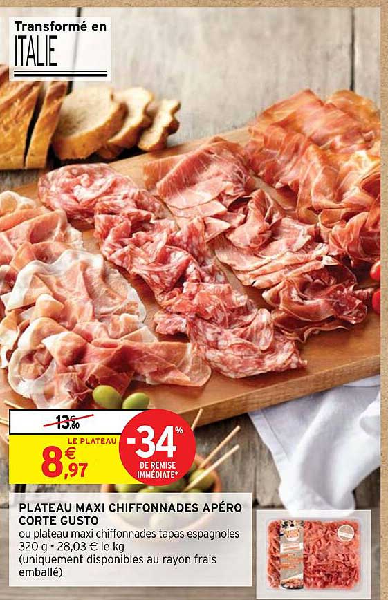 plateau maxi chiffonnades apéro corte gusto