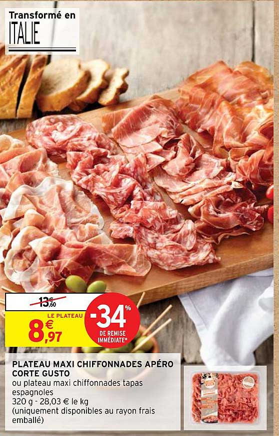 plateau maxi chiffonnades apéro corte gusto