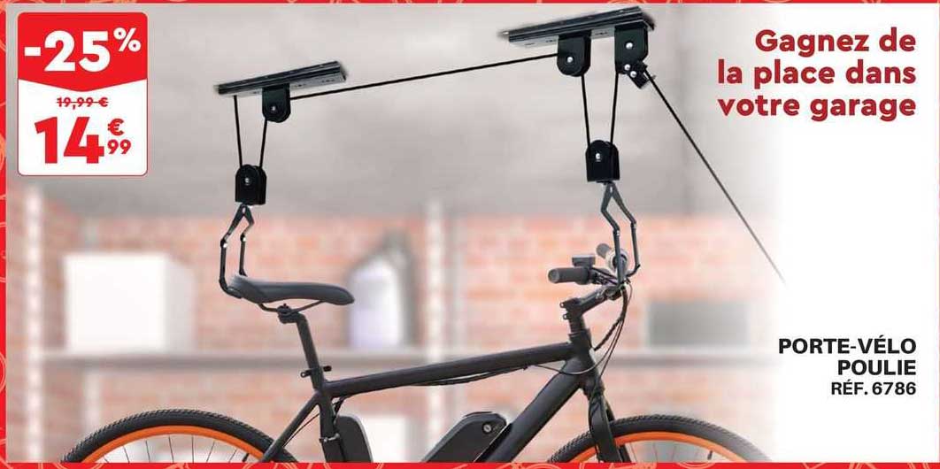porte-vélo poulie