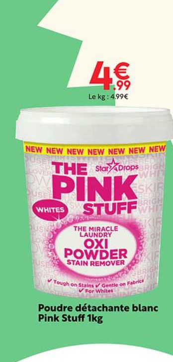 poudre détachante blanc pink stuff