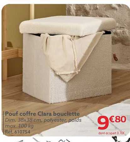 Pouf Coffre Clara Bouclette
