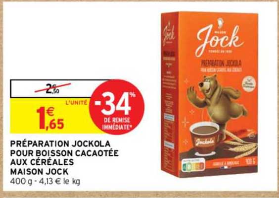 Préparation Jockola Pour Boisson Cacaotée Aux Céréales Maison Jock