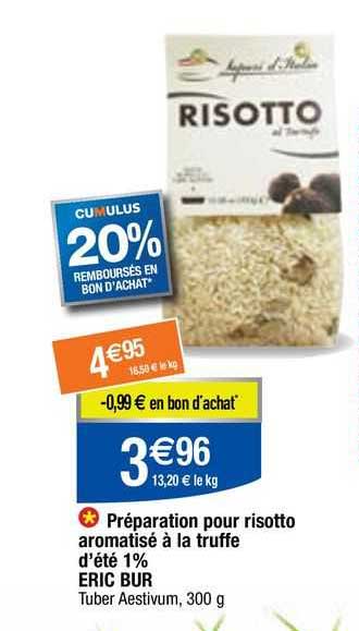 préparation pour risotto aromatisé à la truffe d'été 1% eric bur