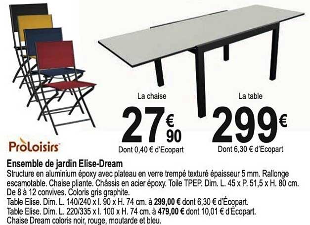 proloisirs ensemble de jardin elise-dream