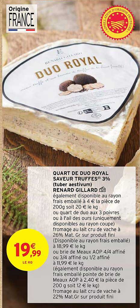 Quart De Duo Royal Saveur Truffes