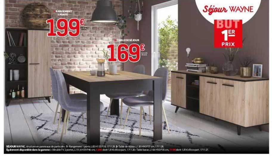 rangement 1 porte wayne, table de séjour wayn