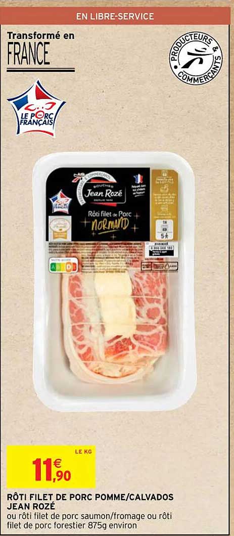 rôti filet de porc pomme/calvados jean rozé