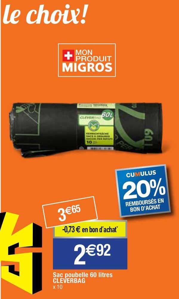 Sac Poubelle 60 Litres Cleverbag