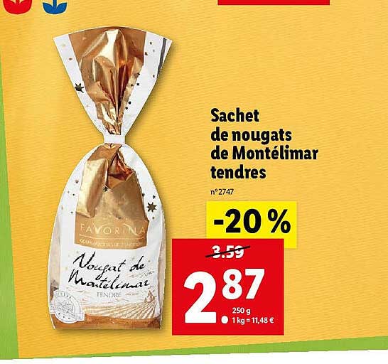 sachet de nougats de montélimar tendres favorina