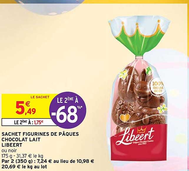 Sachet Figurines De Pâques Chocolat Lait Libeert